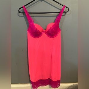 Victoria's Secret 36B Lingerie Nightie Pink Lace Women's Sleepwear